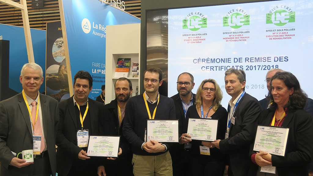 Remises des certificats LNE SSP lors du salon pollutec 2018