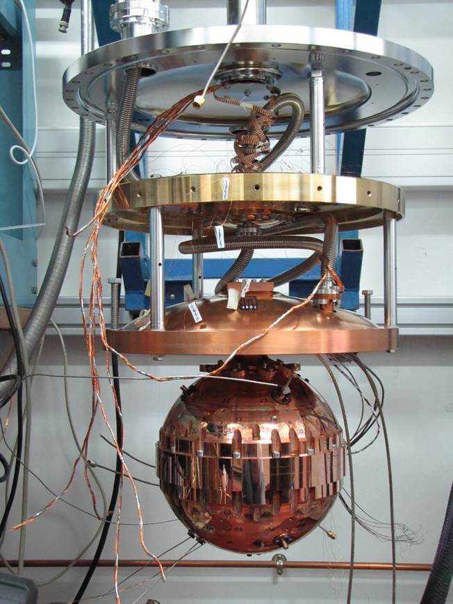 Thermomètre acoustique du LNE-Cnam/LCM utilisé pour déterminer la valeur de la constante de Boltzmann, k