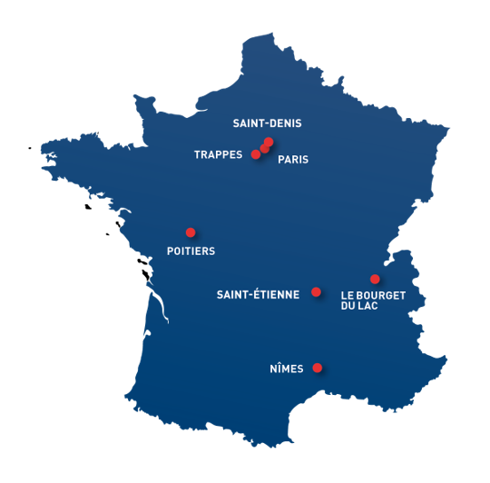 Carte des implantations du LNE en France